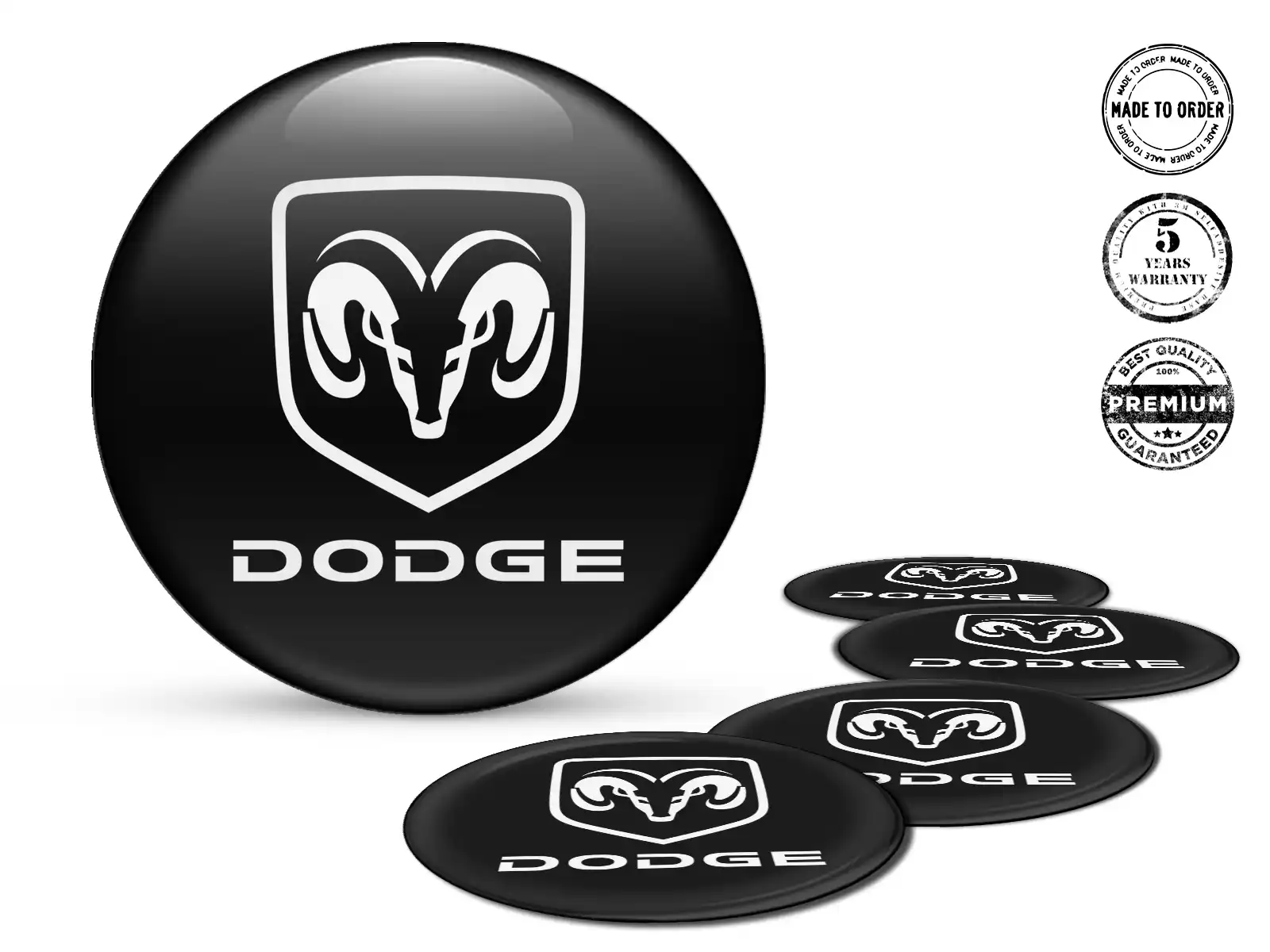 Dodge Radaufkleber Logo Harzgewölbtes Design
